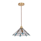 Vintage Tiffany Stained Glass Umbrella Shape 1-light Pendant Light BulbSquare