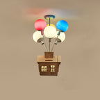 Lumendat Contemporary Creative Colorful Acrylic Balloon Log Cabin 7/9-Light Kids Semi-Flush Mount Ceiling Light For Bedroom Lumendat