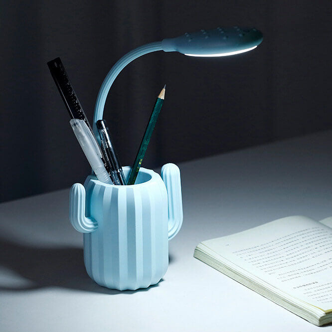 Lumendat Modern Children's Plastic Cactus Pencil Eye Protection USB LED Table Lamp Lumendat