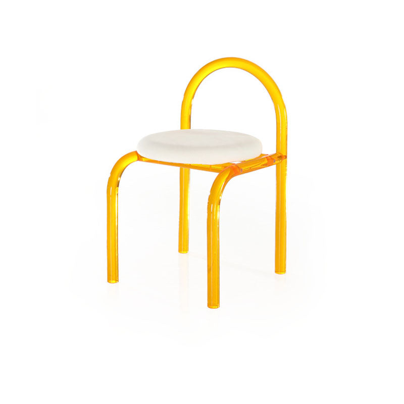 Contemporary Nordic Acrylic Velvet Sponge Round Arched Dining Chair Backrest For Dining Room DFM-F