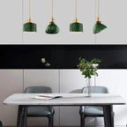 Nordic Vintage Tiffany Green Glass Island Chandelier – 1/2/3 Light, Brass Lumendat