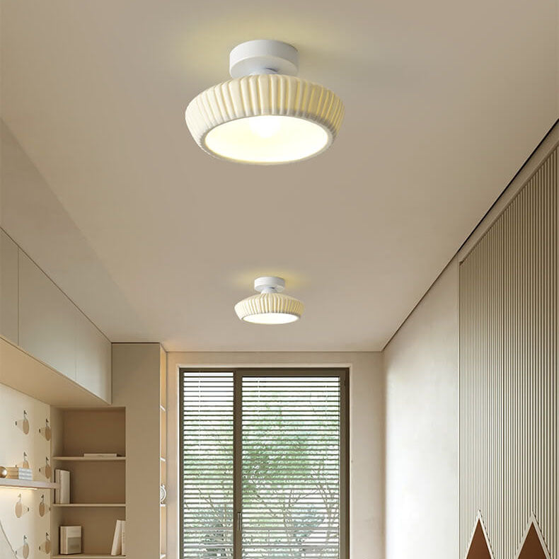 Modern Light Luxury Ceramic Disc 1-light Semi-flush Mount Lighting