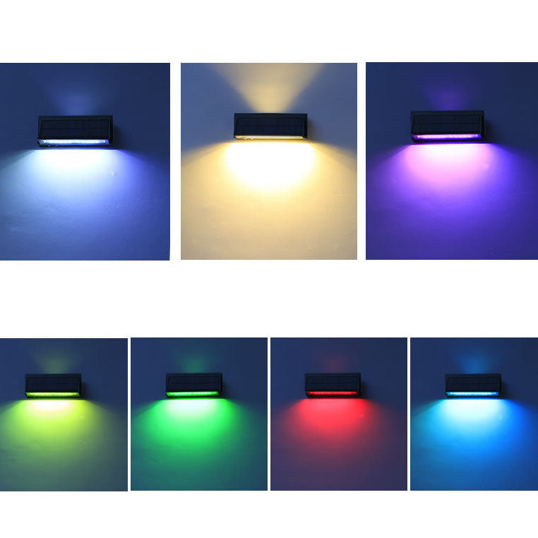 Outdoor Solar Waterproof Rectangular Slant LED Patio Wall Sconce Lamp Lumendat