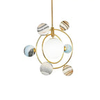 Lumendat Nordic Creative Glass Planet Plating Ring 7-Light Kids Chandelier Lumendat