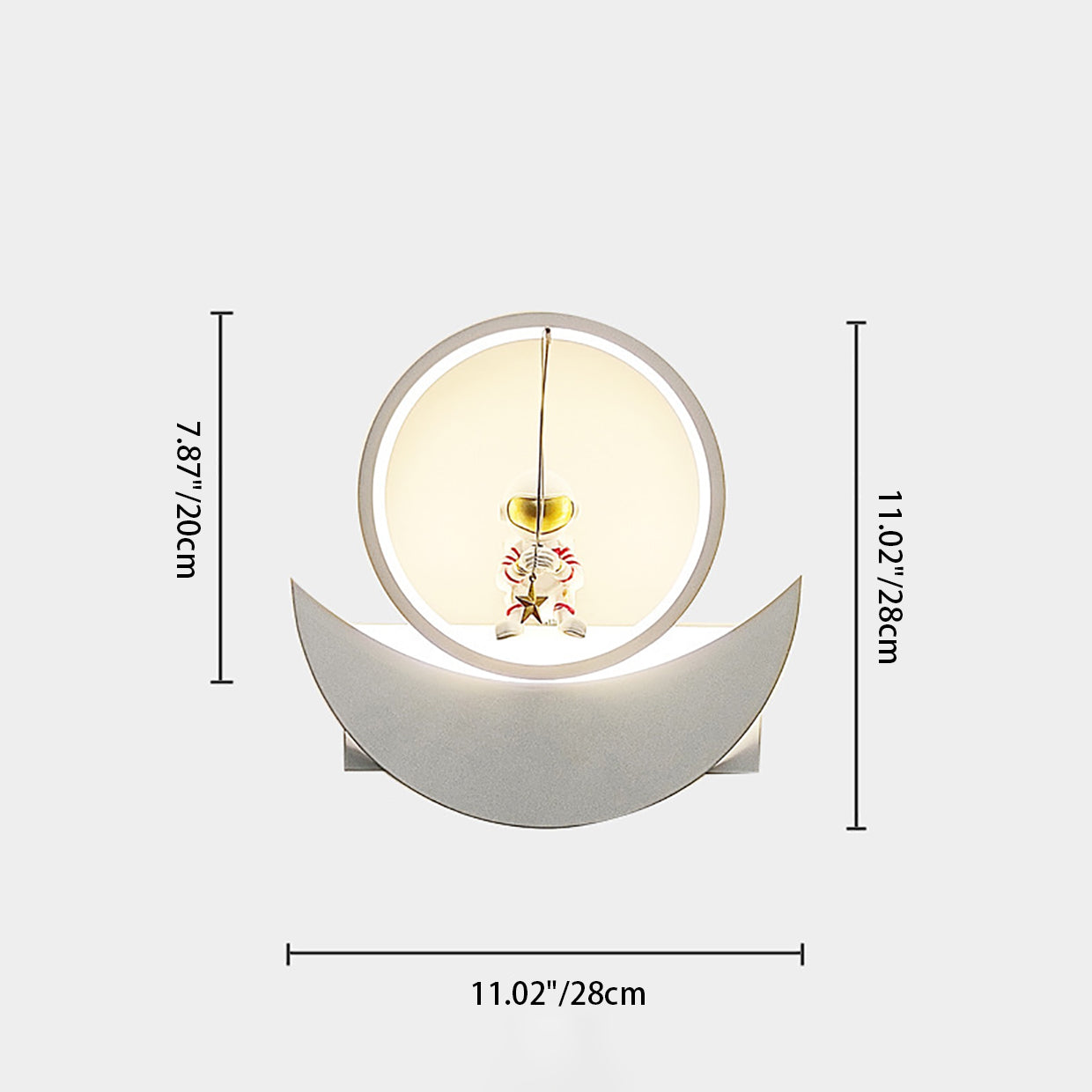 Lumendat Contemporary Creative Resin Space Astronaut Round Iron Aluminum Shade LED Kids Wall Sconce Lamp For Bedroom Lumendat