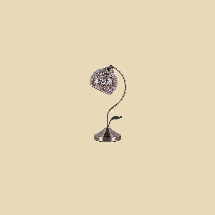 European Vintage Tiffany Round Head Glass Hardware 1-Light Table Lamp Lumendat