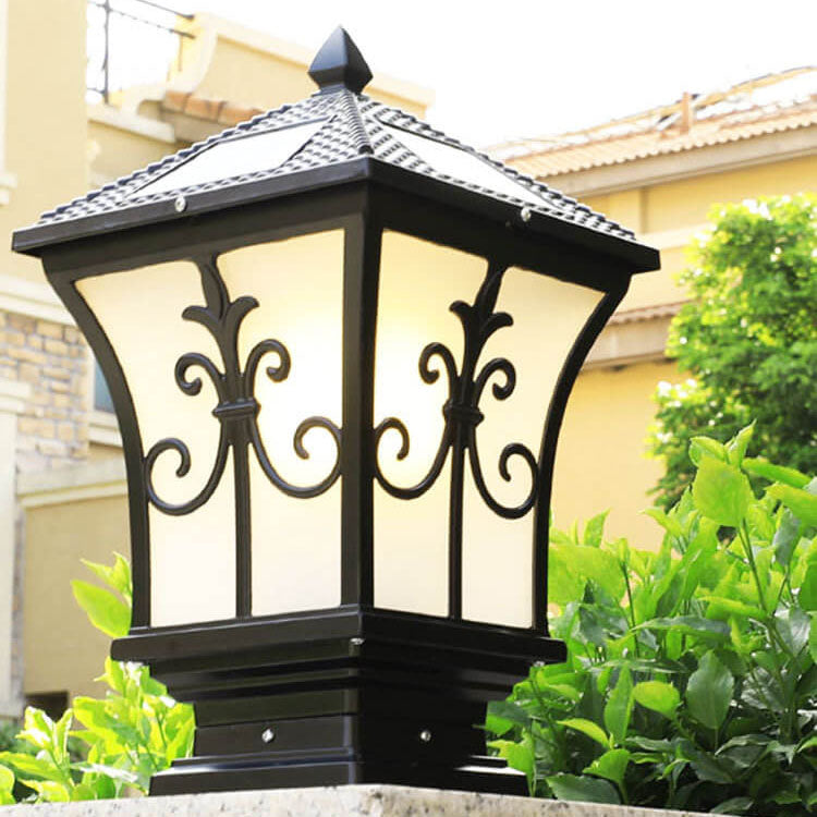 Modern Vintage Waterproof Patio Solar Outdoor Column Head Light Lumendat
