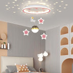 Lumendat Contemporary Creative Starry Night Acrylic Round Shade LED Kids Flush Mount Ceiling Light For Bedroom Lumendat