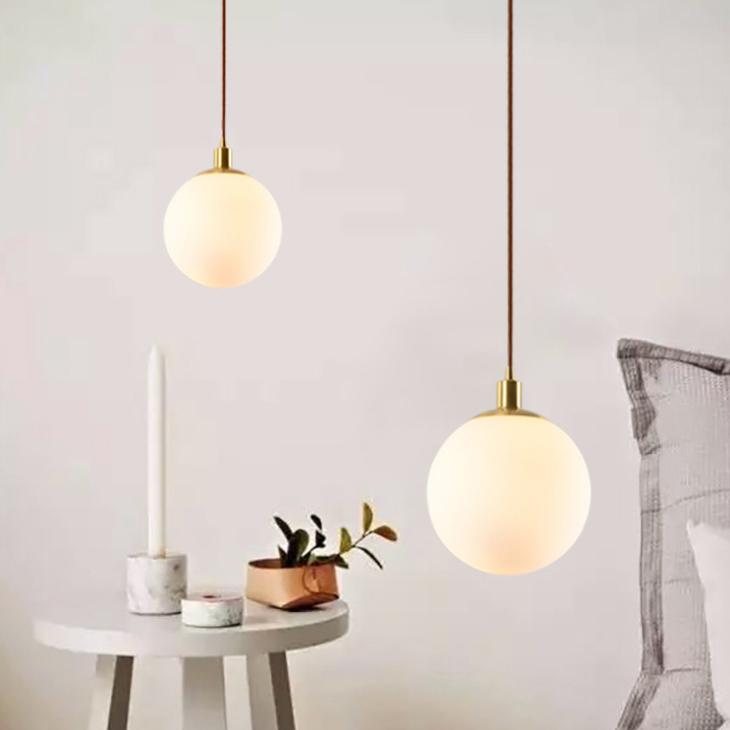 Nordic Minimalist Milky White Glass Ball 1-light Pendant Light