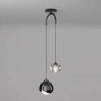 Light Luxury Simple Crystal Ball Metal 2-light Curve Pendant Light