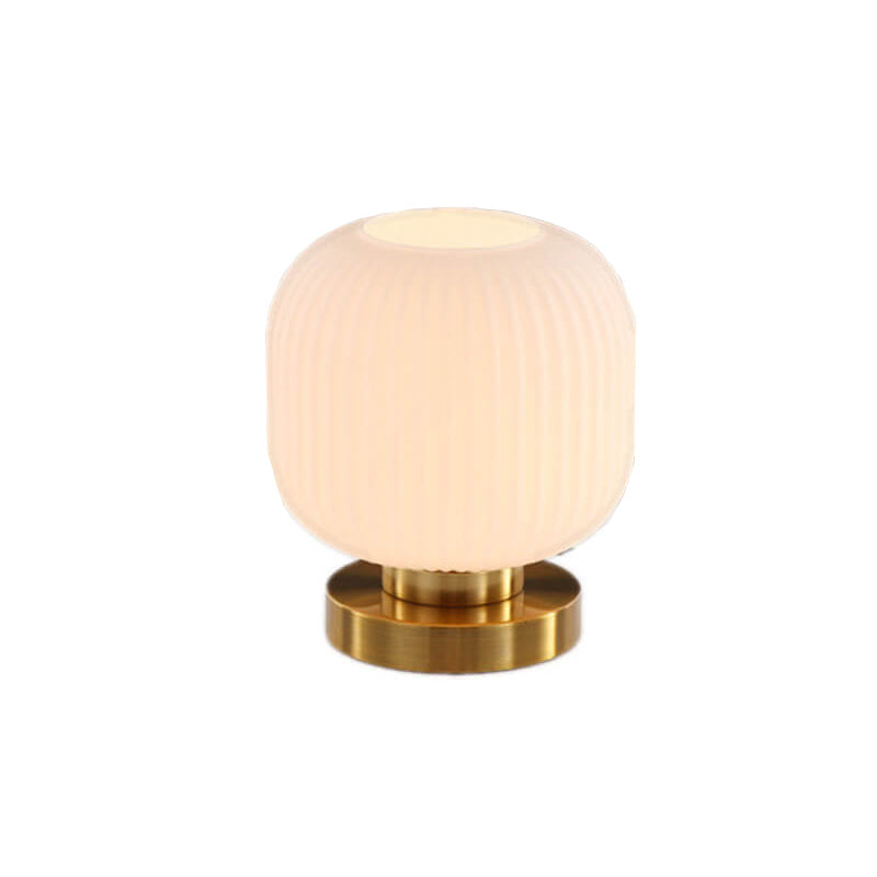 Nordic Striped Glass Oval Design 1-Light Table Lamp Lumendat