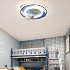 Lumendat Modern Creative Kids Iron Cartoon Astronaut Rocket LED Flush Mount Ceiling Light Lumendat