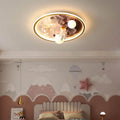 Lumendat Children Creative Cartoon Astronaut Moon Acrylic LED Kids Flush Mount Ceiling Light Lumendat