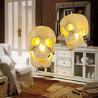 Contemporary Creative Skull Resin Iron 1-Light Halloween Pendant Light For Living Room