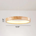Japanese Minimalist Log Circle Island Light LED Chandelier – Dimmable Lumendat