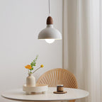 Traditional Japanese Solid Wood Dome Round Hardware 1-Light Pendant Light For Living Room Lumendat