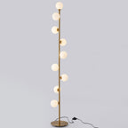 Contemporary Scandinavian Cylindrical Metal Glass 9-Light Standing Floor Lamp For Living Room Lumendat