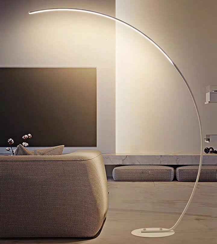 Fishing Rod Shaped 1-Light Arc Circular LED Floor Lamps Lumendat