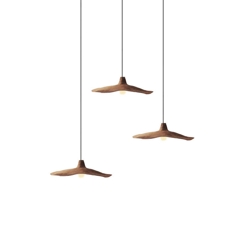 Japanese Vintage Resin Lotus Leaf 1-light Pendant Light