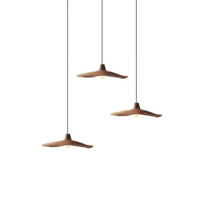 Japanese Vintage Resin Lotus Leaf 1-light Pendant Light