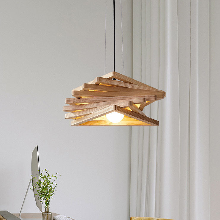 Modern Minimalist Creative Log Triangle 1-light Pendant Light