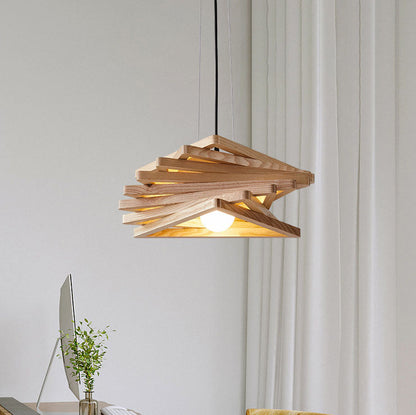 Modern Minimalist Creative Log Triangle 1-light Pendant Light