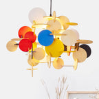 Contemporary Creative Round Building Blocks Acrylic Iron 1-Light Pendant Light For Living Room Lumendat
