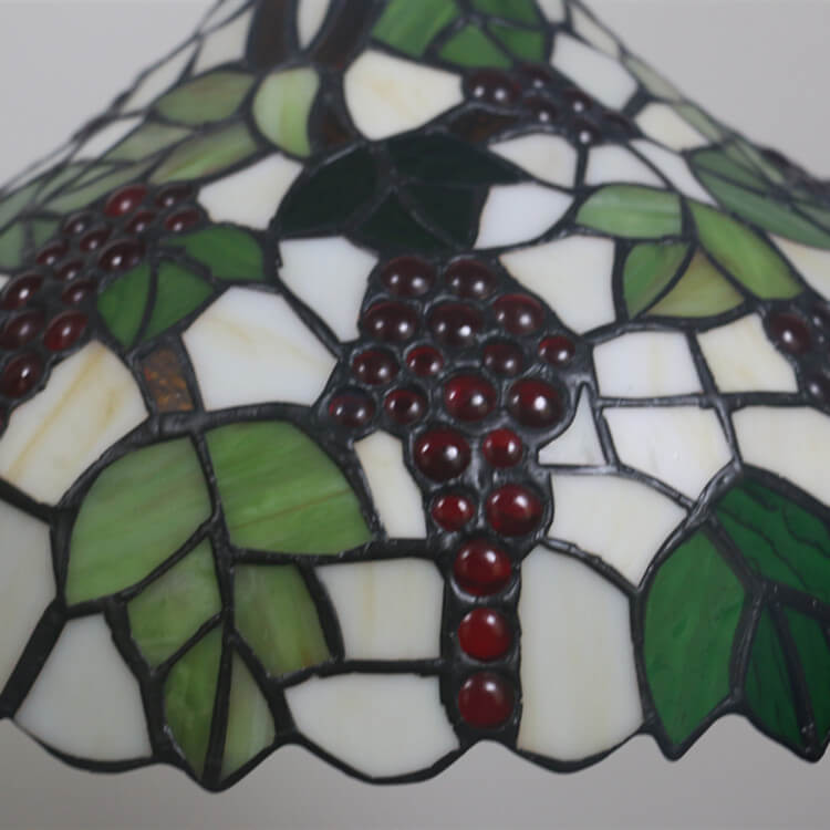 Vintage Tiffany Grape Stained Glass 1-light Pendant Light
