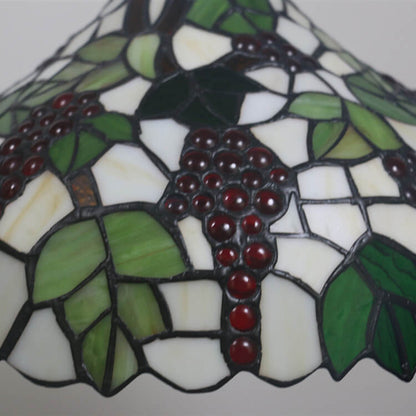 Vintage Tiffany Grape Stained Glass 1-light Pendant Light