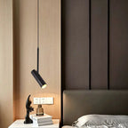 Contemporary Nordic Simplicity Metal Long Barrel 1-light Pendant Light for Bedroom BulbSquare