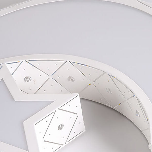 Modern Star Moon Geometric Iron LED Kids Flush Mount Ceiling Light