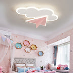Lumendat Creative Cartoon Clouds Airplane LED Kids Flush Mount Ceiling Light Lumendat