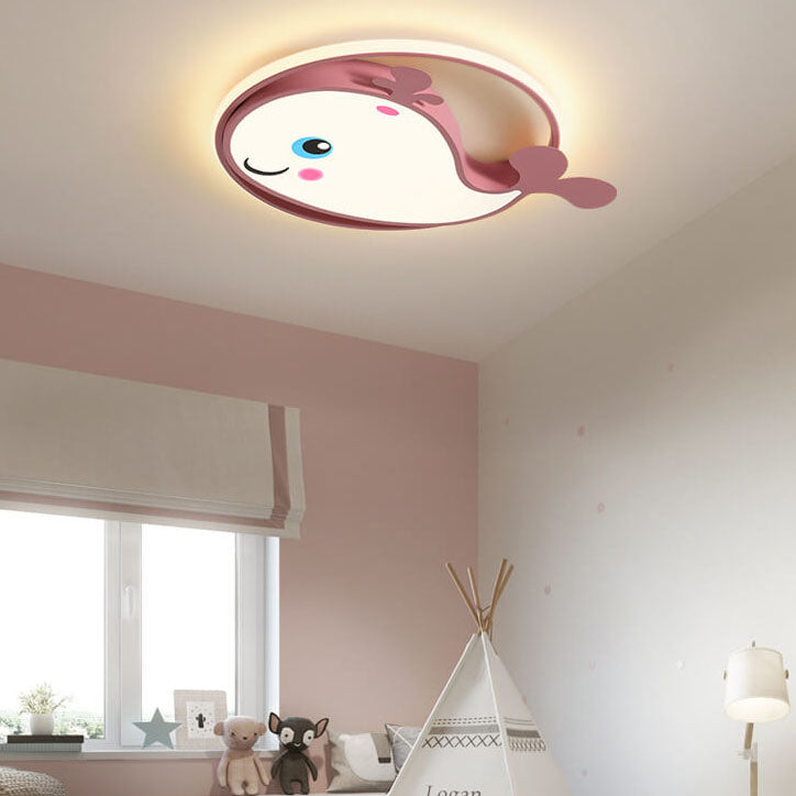 Lumendat Cartoon Creative Dolphin Circle LED Kids Flush Mount Ceiling Light Lumendat