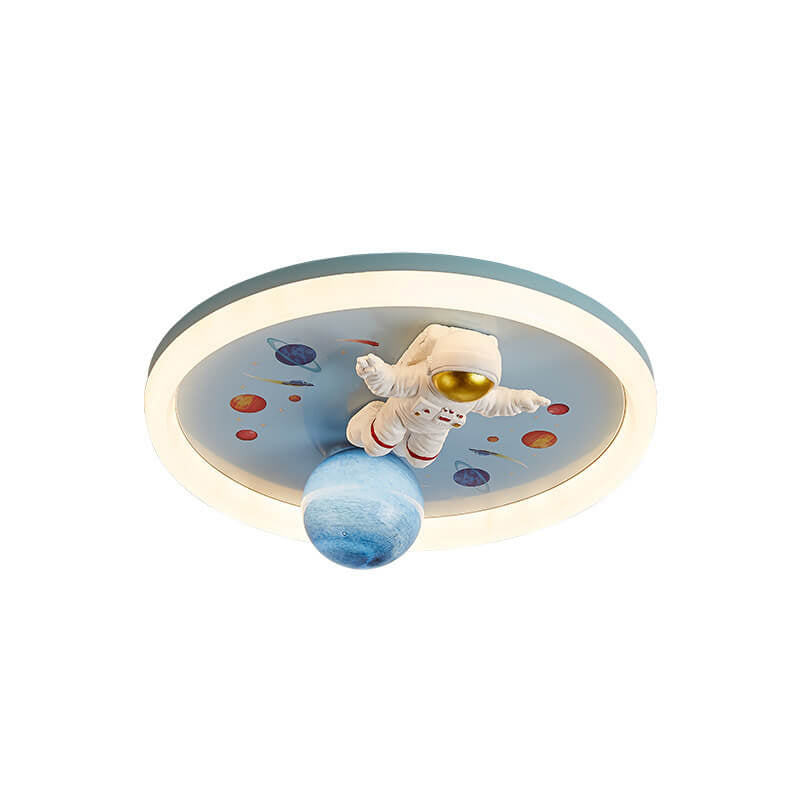Lumendat Cartoon Creative Space Astronaut Resin LED Flush Mount Ceiling Light Lumendat