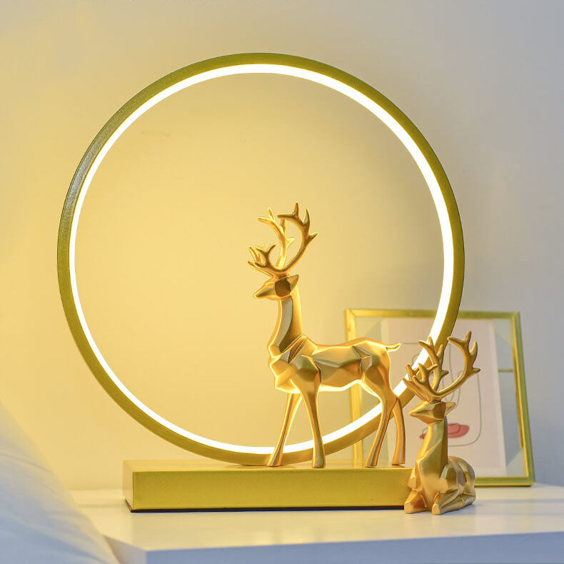 Nordic Creative Circle Deer USB LED Night Light Table Lamp Lumendat