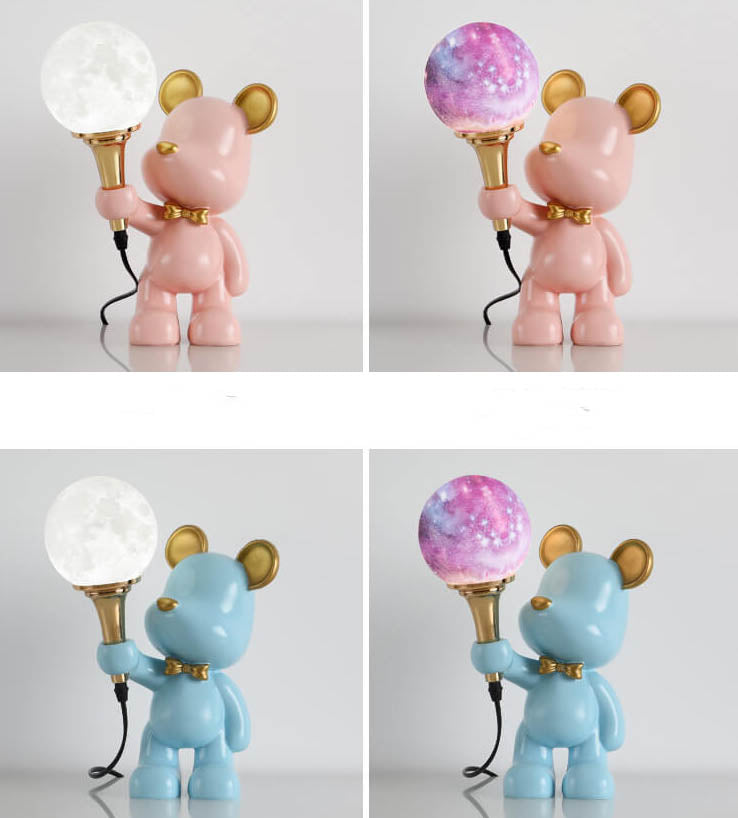 Lumendat Creative Cartoon Bear Resin 1-Light Night Light Table Lamp Lumendat