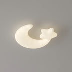Lumendat Modern Art Deco Kids PE Iron Star Moon LED Flush Mount Ceiling Light For Bedroom Lumendat