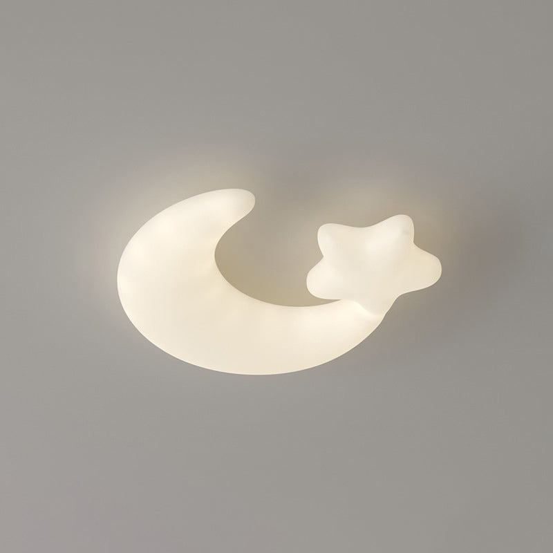 Lumendat Modern Art Deco Kids PE Iron Star Moon LED Flush Mount Ceiling Light For Bedroom Lumendat