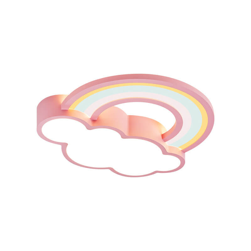 Childlike Cartoon Rainbow Cloud Design LED Flush Mount Light Lumendat