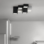 Modern Minimalist Cube Iron Acrylic LED Flush Mount Ceiling Light for Living Room