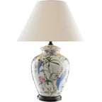 Modern Retro Ceramic Idyllic Flower and Bird 1-Light Table Lamp Lumendat
