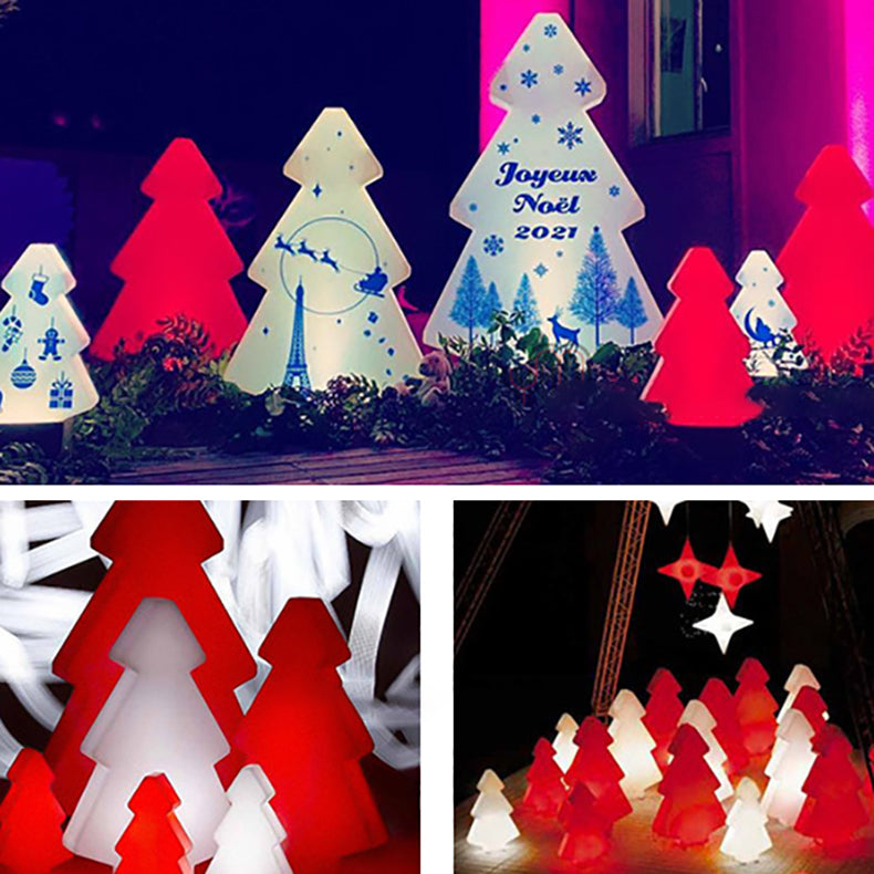 Modern Art Deco Waterproof Solar Rechargeable PE Christmas Tree LED RGB Landscape Lighting Outdoor Light For Garden Lumendat