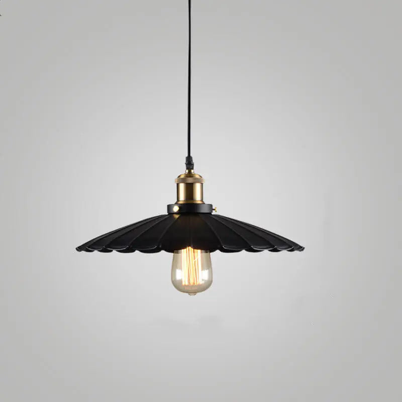 Vintage Industrial Iron Scalloped Shade 1-light Pendant Light Lumendat