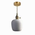 Nordic Japanese Ceramic Brass Oval 1-light Pendant Light BulbSquare