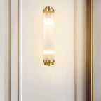 Traditional European Iron Glass Cylinder 2-Light Wall Sconce Lamp For Living Room