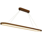 Modern Chinese Solid Wood Round Ring Frame Island Light LED Chandelier Lumendat