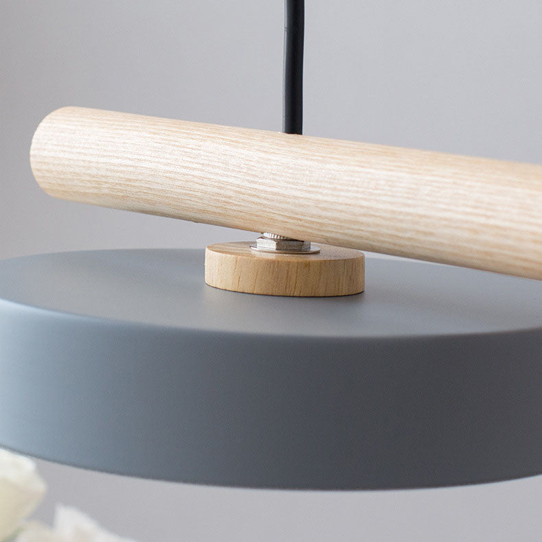 Nordic Creative Bird & Wood Round Island Light LED Chandelier – 6 Colors
