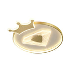 Lumendat Childlike Cartoon Crown Diamond Design LED Flush Mount Light Lumendat