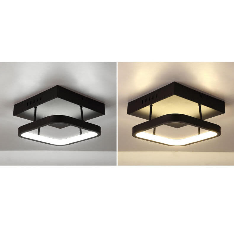 European Minimalist Round Square Aluminum Iron LED Flush Mount Lighting