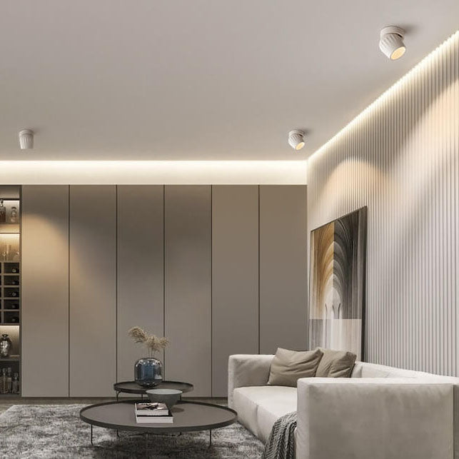 Modern Minimalist Aluminum Adjustable Angle LED Spotlight Semi-Flush Mount Ceiling Lumendat